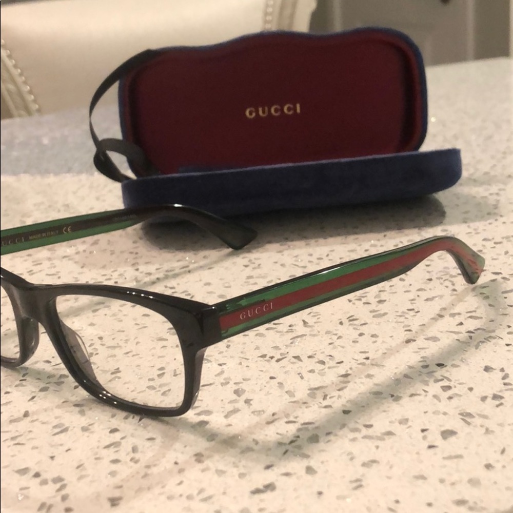 Gucci Optical Frame Black Green Transparent 53 mm